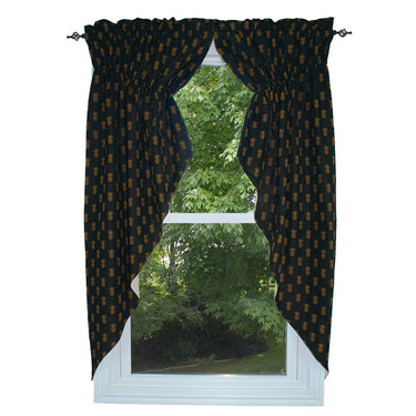 Pineapple Town - Black Gathered Swag C6660011 - The Fox Decor